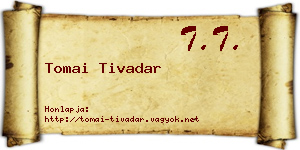 Tomai Tivadar névjegykártya